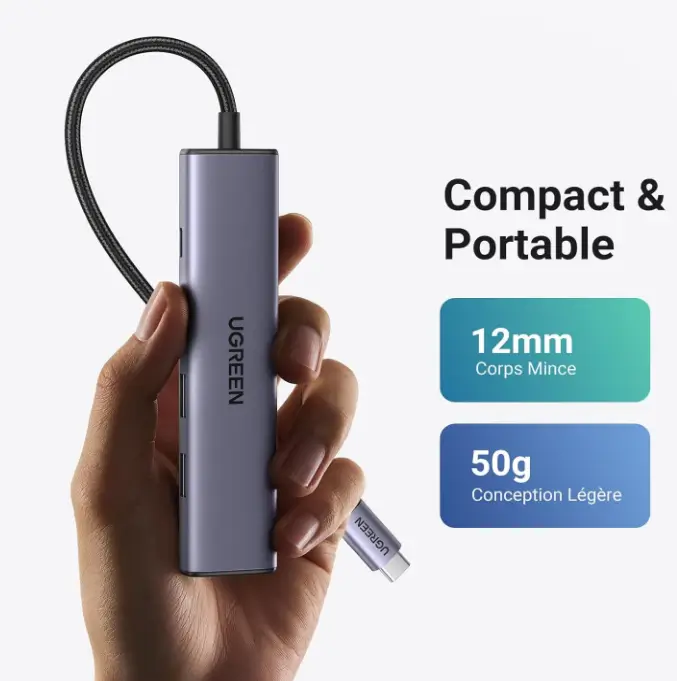 Hub USB C HDMI 4K con adattatore USB 5 in 1 per la ricarica PD da 100 W