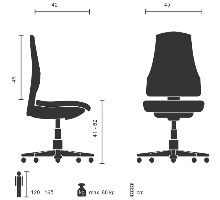 dimensione Sedia ergonomica per bambini